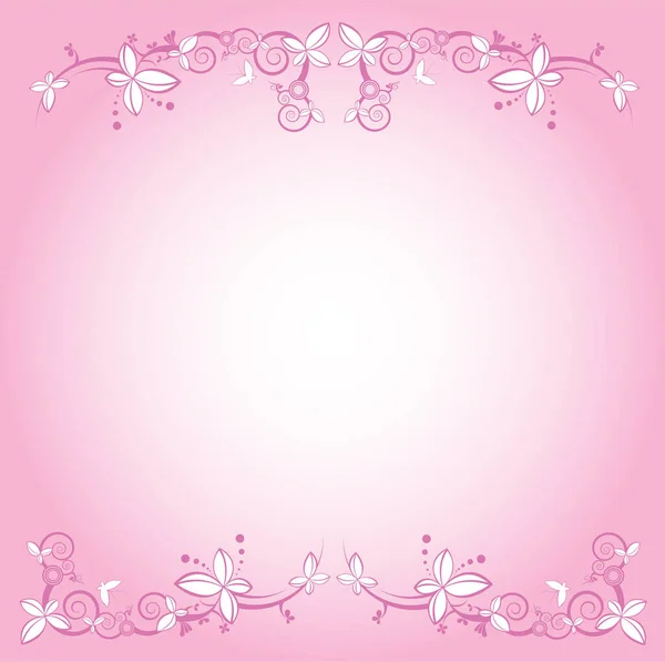 Bloemige Achtergrond Met Roze Bloemmotief — Stockvector