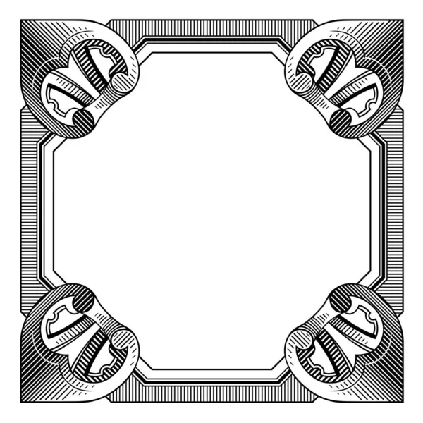Cadru Decorativ Ornament Grafic — Vector de stoc