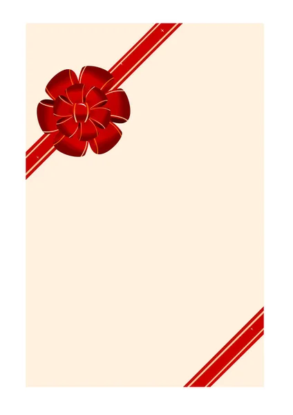背景に赤弓のクリスマスギフト ベクターイラスト — ストックベクタ