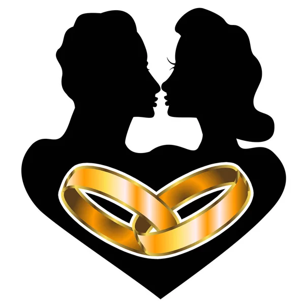 Vektor Ehe Und Liebe Logo Vektor Illustration — Stockvektor