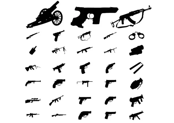 Vektor Illustration Des Handzugwaffen Sets — Stockvektor