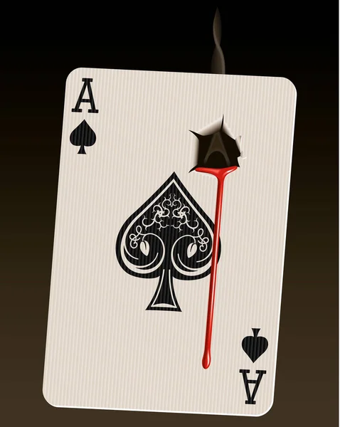 ダイヤモンドのエースと火のエースのポーカーカード — ストックベクタ