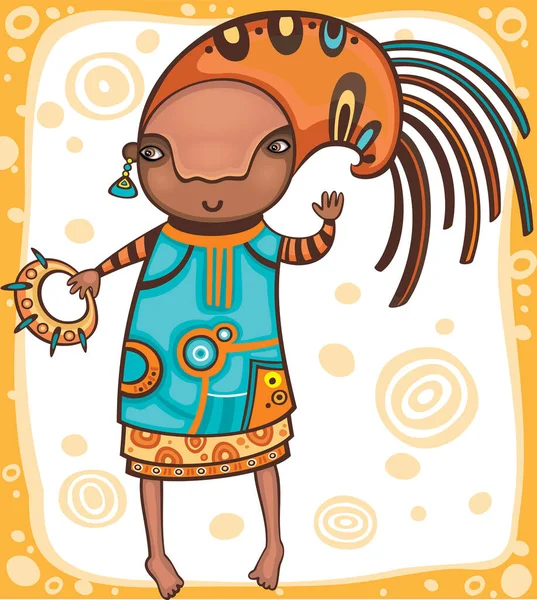 Illustration Vectorielle Fille Afro Américaine — Image vectorielle