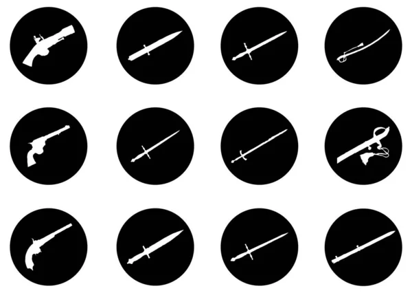 Vektor Set Von Waffen Symbolen — Stockvektor