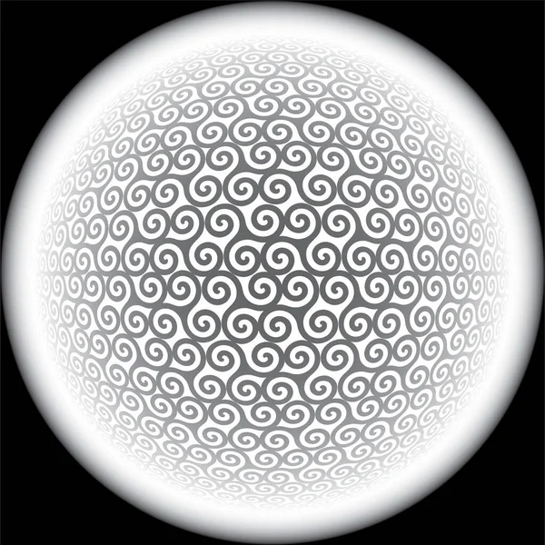Sphère Abstraite Noire Vectorielle Avec Tourbillons — Image vectorielle