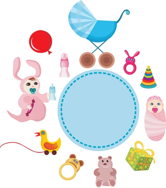 Vektor Illustration Von Baby Symbolen — Stockvektor
