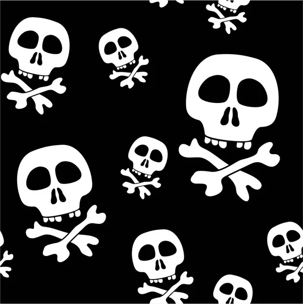 Skulls Bones Seamless Pattern — Stock Vector