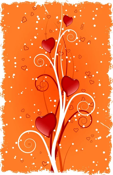 心とバレンタインの日カード — ストックベクタ