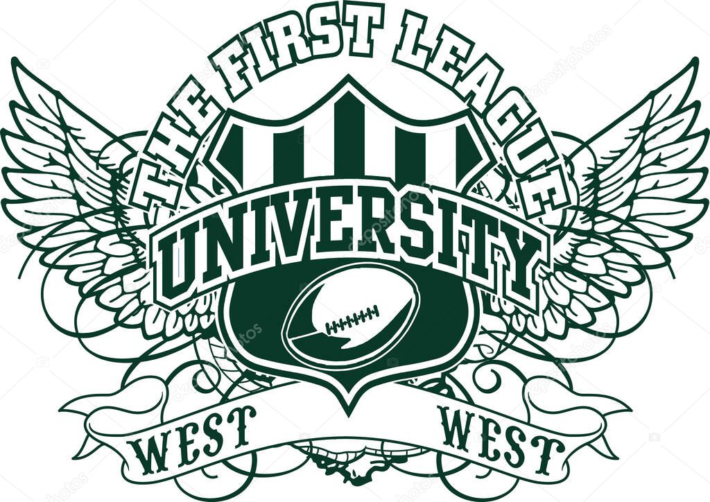 Rugby league sport emblem