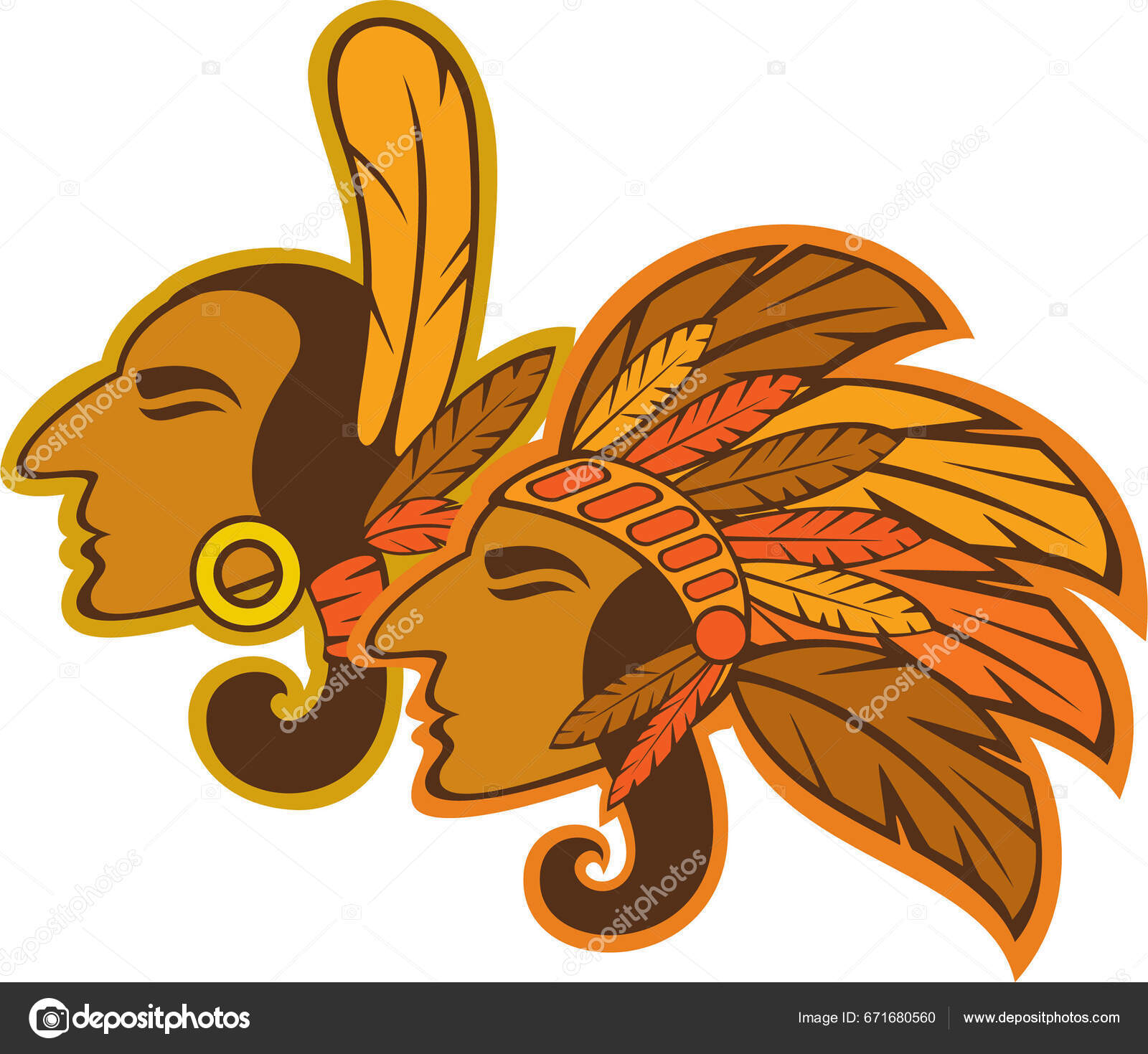 American Native American Cartoon Stock Vector by ©DesignPicsInc 671680560