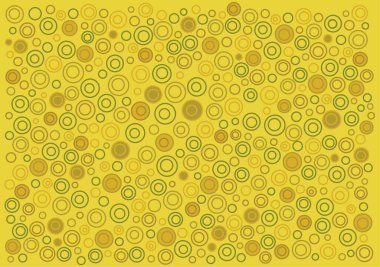 renkli daireler ile sarı arka plan.