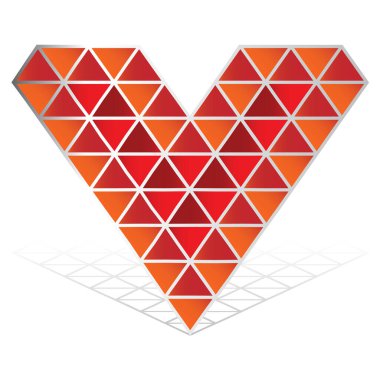 Soyut kalp geometrik şekli. vektör illüstrasyonu.