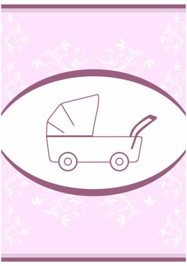 Bebek arabasının simgesi, vektör illüstrasyonu