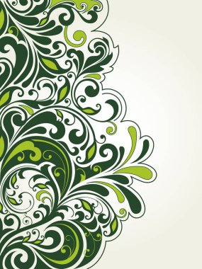 Yaprak Vektörü İllüstrasyonlu Çiçek Süslemesi