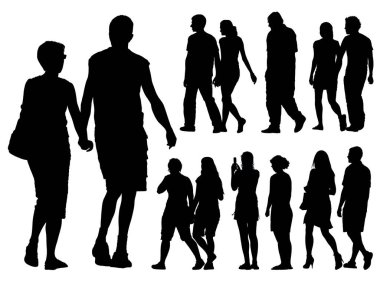 vektör siluetleri, insanların ana hatları