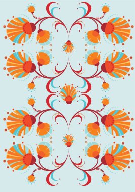 soyut çiçek süsleme ile Seamless Modeli