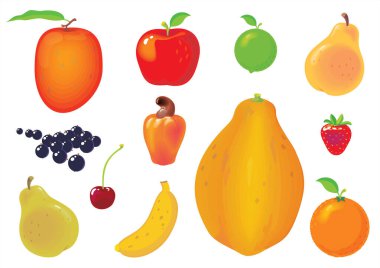 meyve vektör kümesi.