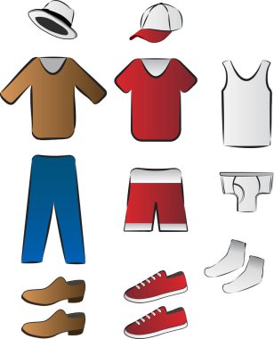 Farklı erkek kıyafetleri.