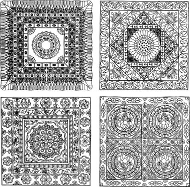 Siyah ve beyaz tasarım elementleri kümesi.