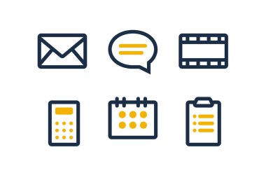 düzenlenebilir takvim, anımsatma, takvim ve diğer simge ögeleri.