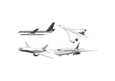 Uçak seti, vektör illüstrasyon tasarımı