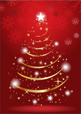 Noel ağacı arkaplanı, vektör illüstrasyonu