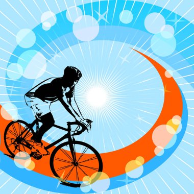 Bisikletli bir adamın vektör çizimi