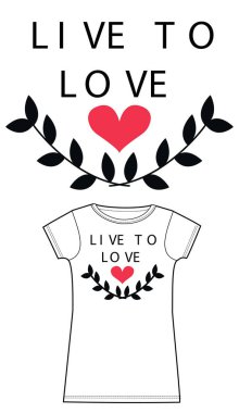 Love T-shirt tasarımı vektör çizimi 
