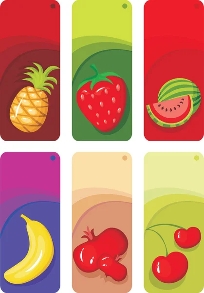 Jeu Fruits Frais Icônes Vectoriel Illustration Design — Image vectorielle
