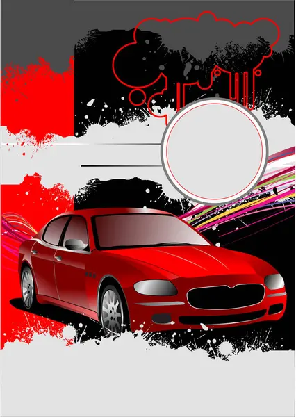 Ein Rotes Auto Mit Weißem Rahmen — Stockvektor