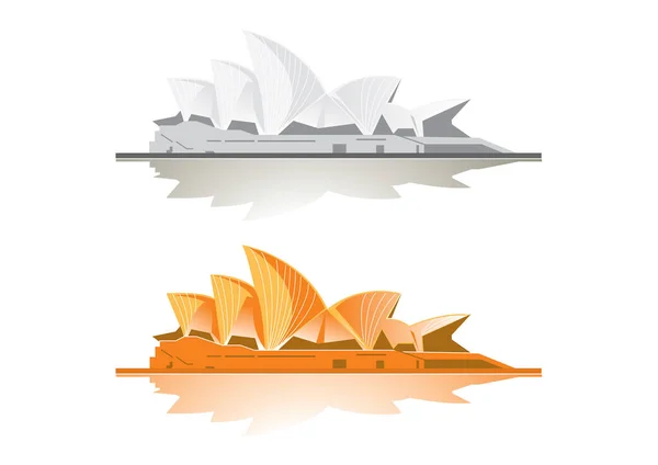 Sydney Město Panorama Bílým Pozadím — Stockový vektor