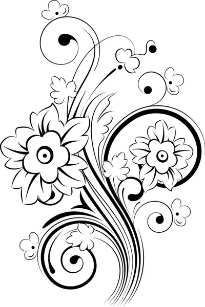 Schwarzer Und Weißer Blumenschmuck — Stockvektor