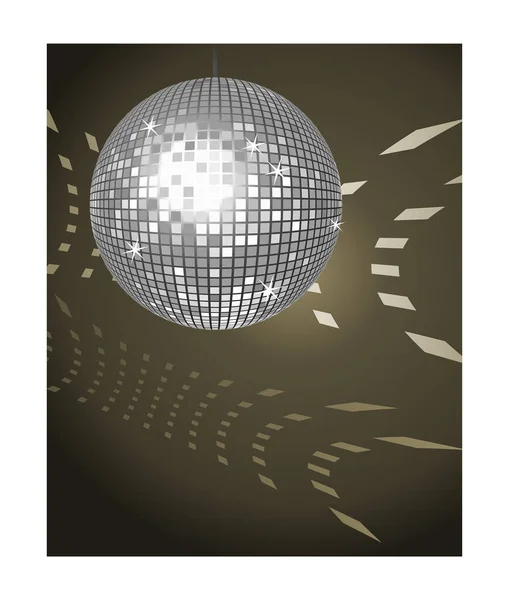 Boule Disco Sur Fond Sombre — Image vectorielle
