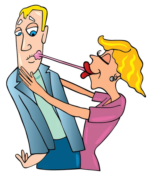 Mann Und Frau Cartoon Illustration — Stockvektor