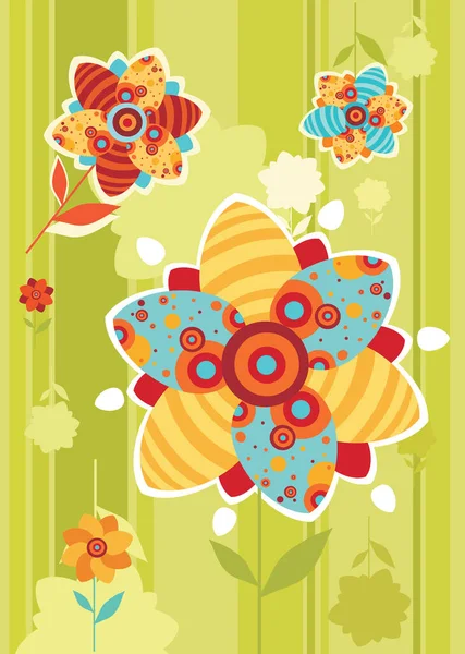 Floral Card Vector Illustration — Stock Vector