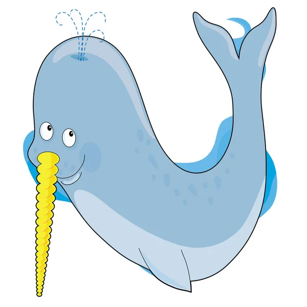 Wektor Ilustracja Postaci Wielorybów Kreskówki — Wektor stockowy