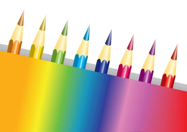 Crayons Couleur Sur Fond Blanc — Image vectorielle