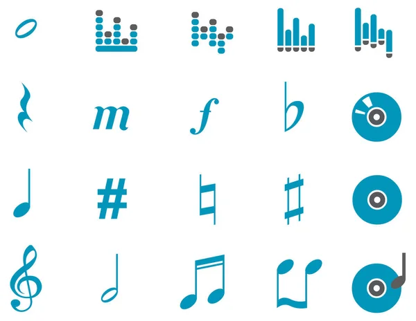 Uppsättning Musikikoner Musikaliska Symboler — Stock vektor
