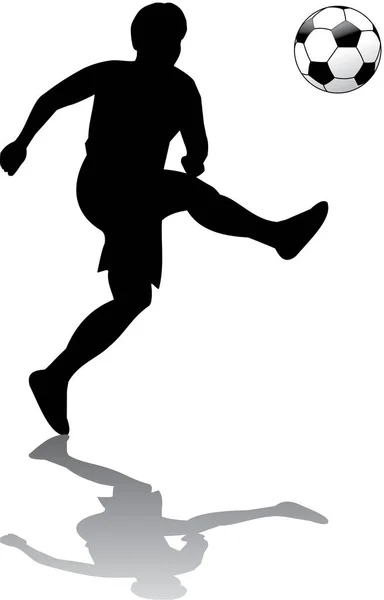 Fotboll Spelare Silhuett Vektor Illustration — Stock vektor