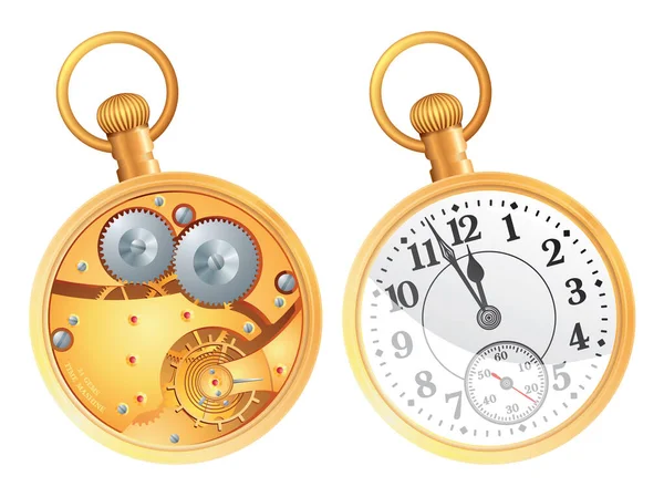 Conjunto Relógios Bolso Vintage — Vetor de Stock