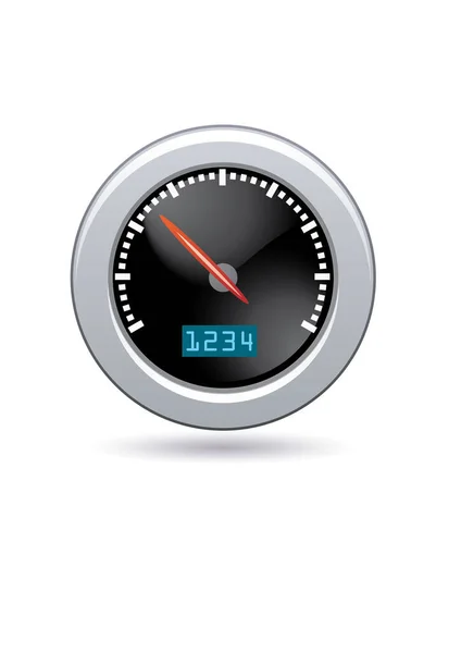 Icône Vectorielle Horloge Noire Avec Ombre — Image vectorielle