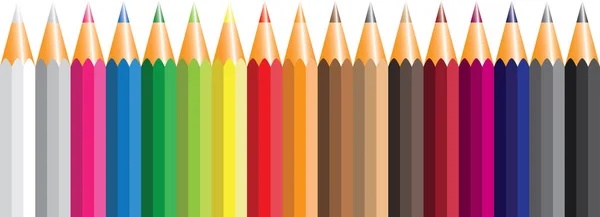 Set Colored Pencils Vector — Stock Vector