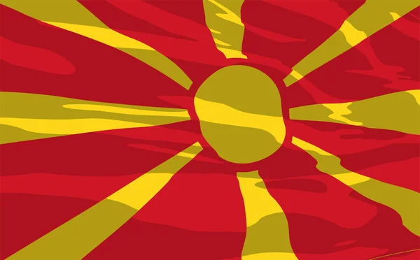 Flagga Makedonien Nationell Flagga Bakgrund Illustration — Stock vektor