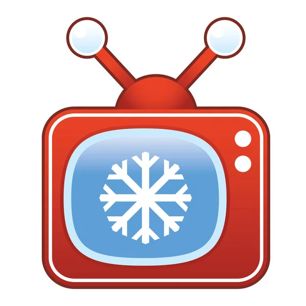 Ikona Sněhu Televizi — Stockový vektor