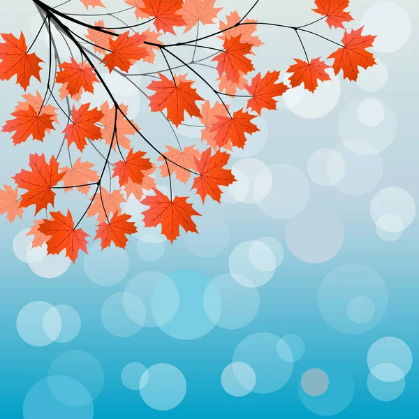 Осенний Кленовый Фон Листьями Боке — стоковый вектор