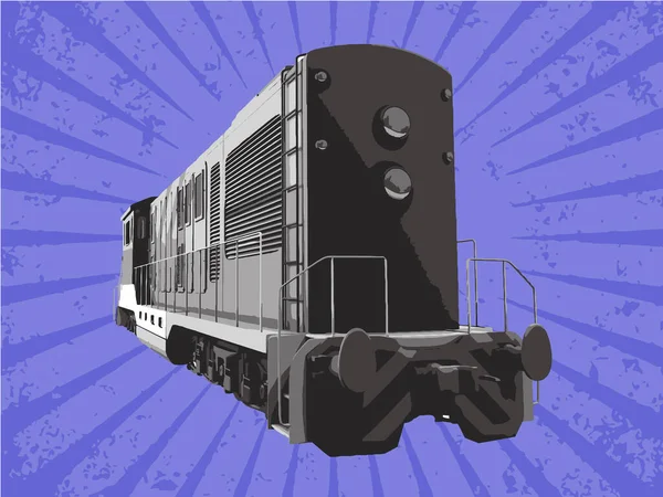 Locomotora Retro Viejo Tren Vector Ilustración — Vector de stock