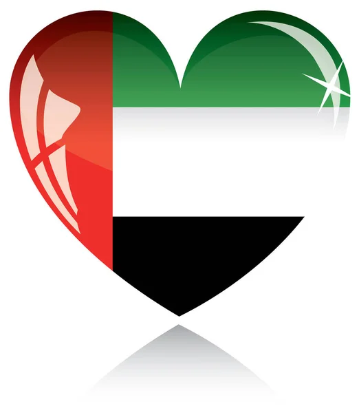 Καρδιά Του Ενωμένου Αραβικού Εμιράτου Σημαία — Διανυσματικό Αρχείο