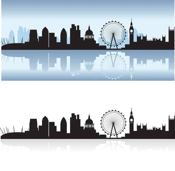 Londyńska Panorama Dwa Transparenty Ilustracja Wektora — Wektor stockowy