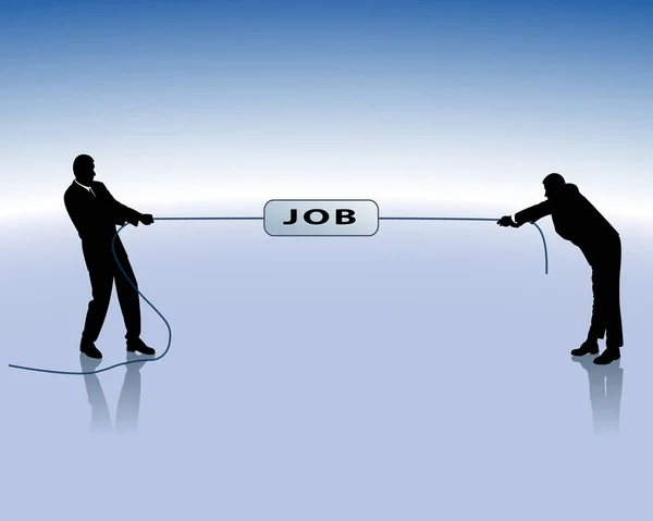 Concept Two Businessmen Fighting Job — Stock Vector
