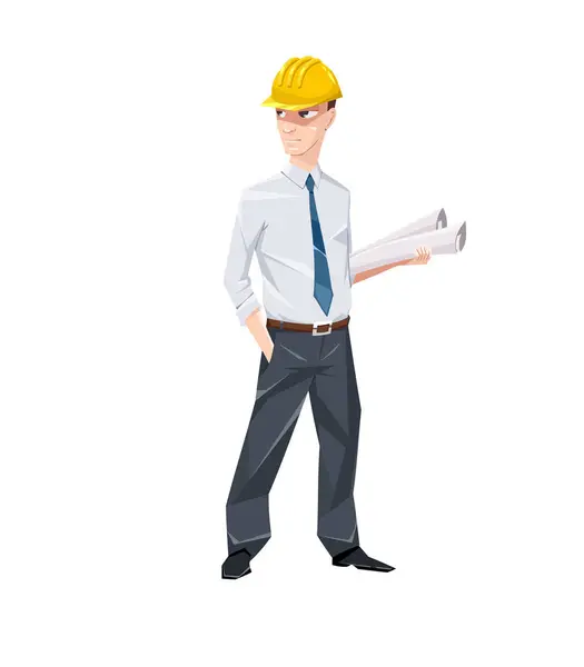 Cartoon Construction Worker Safety Helmet — Stock Vector